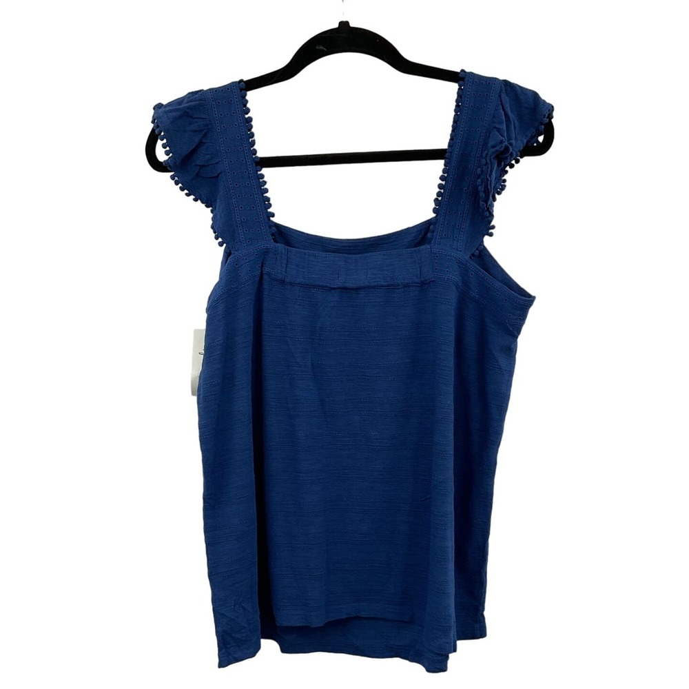 Style & Co Embroidered Flutter-Strap Tank Top Sky Dream - Medium NWT (A145)